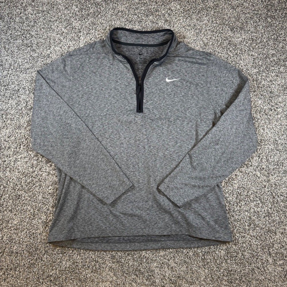 Nike Dri-FIT 1/4 Zip Pullover Mens XL Grey Heather DH1261-010 Athletic Top
